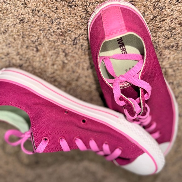 Converse All Star Pink Low Top Sneakers 🩷Size 5 Youth 🩷 7 Women - Picture 6 of 10